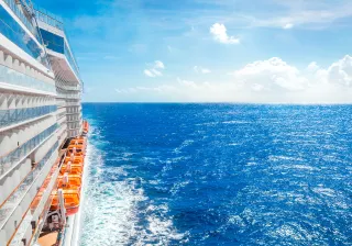 Cruise ship at sea